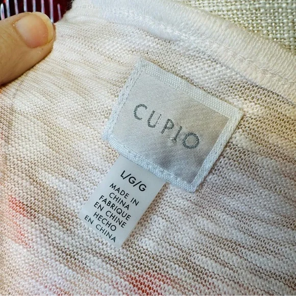 Cupio Purple and Cream Asymmetrical or Shark Bite Hem Long Sleeve Tunic Large - Picture 9 of 10